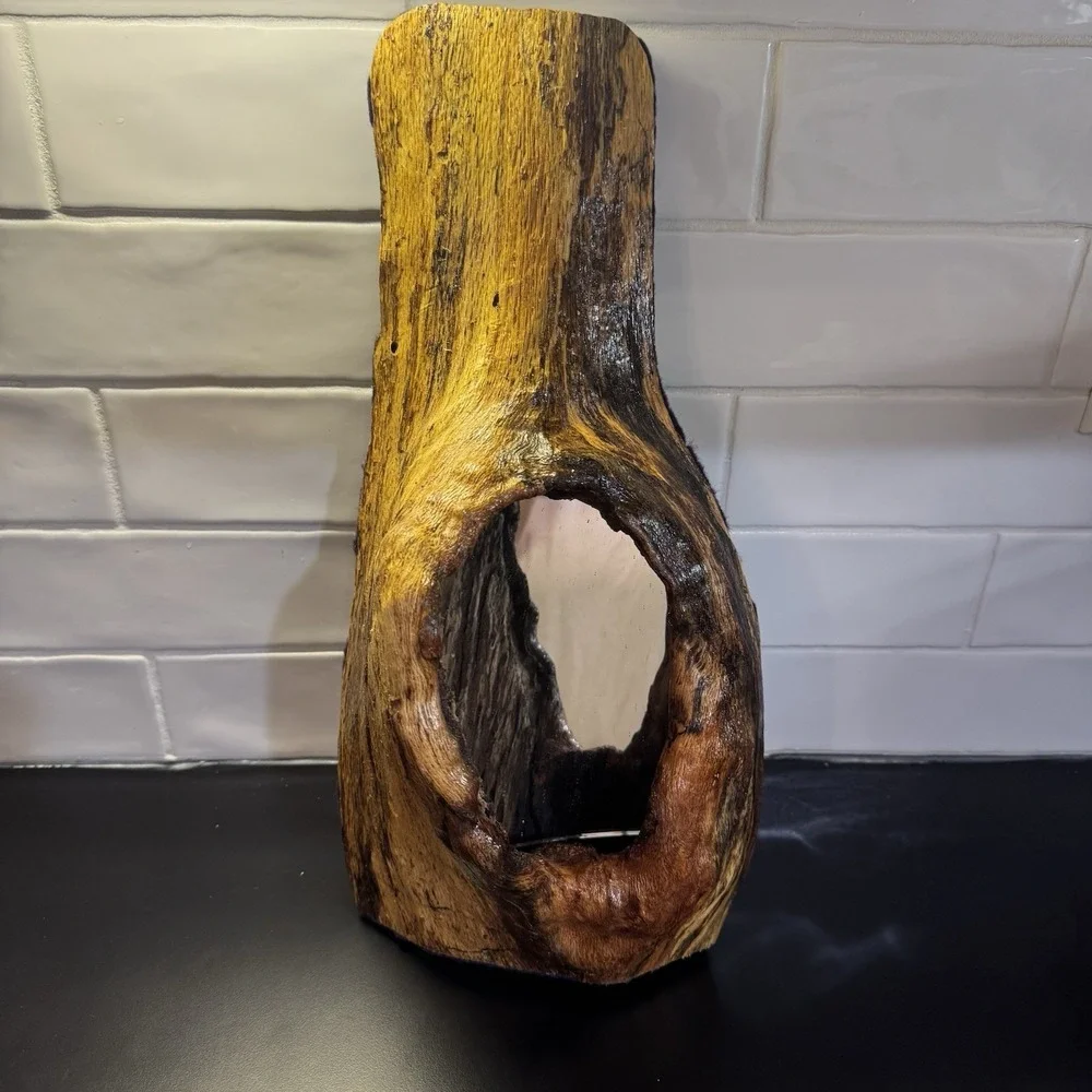 Driftwood Mirror‎ with Large Hole Wood Working Decor Hobbit Nature Cabin Witchy